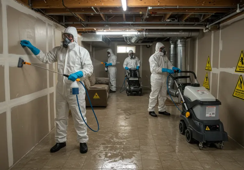 Basement Moisture Removal and Structural Drying process in Northampton, MA